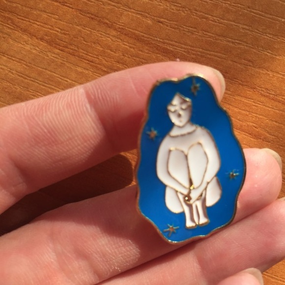 Mystical Female Enamel Pin Goth Magic Hard Cosmos - Picture 6 of 8